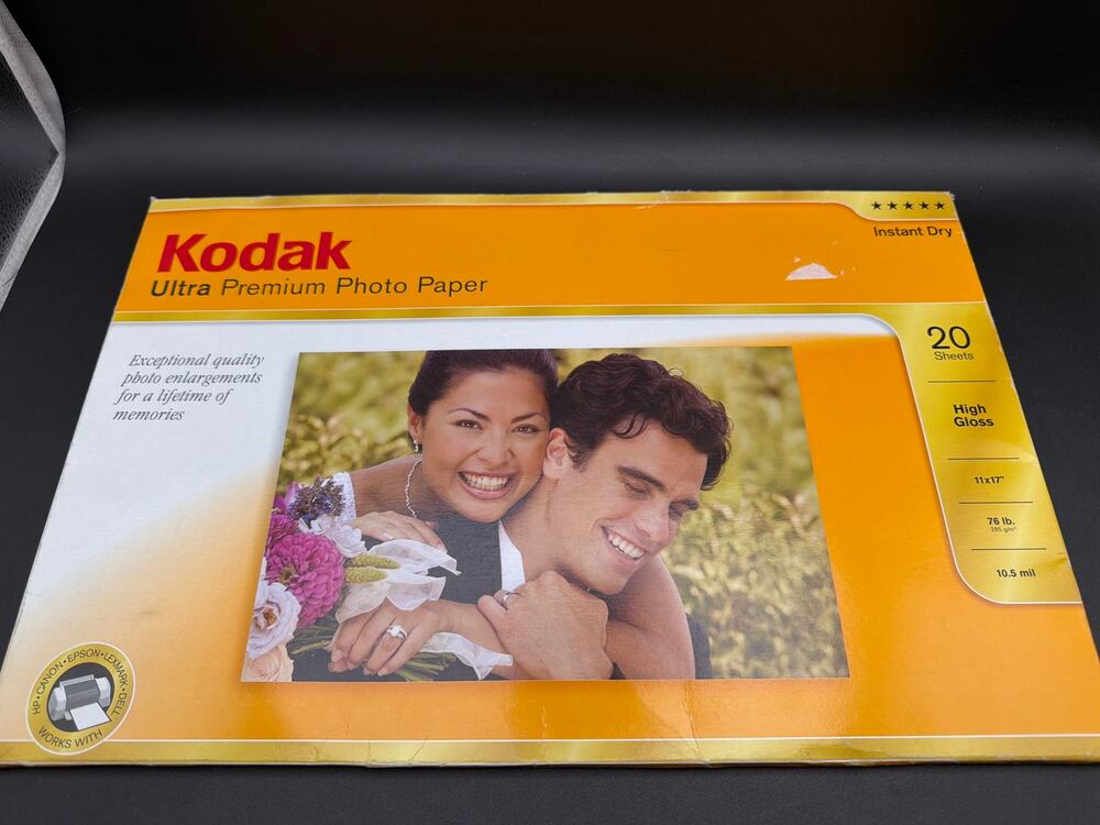 Kodak Ultra Premium Photo Paper 11x17 High Gloss 17 Sheets Inkjet Open Box